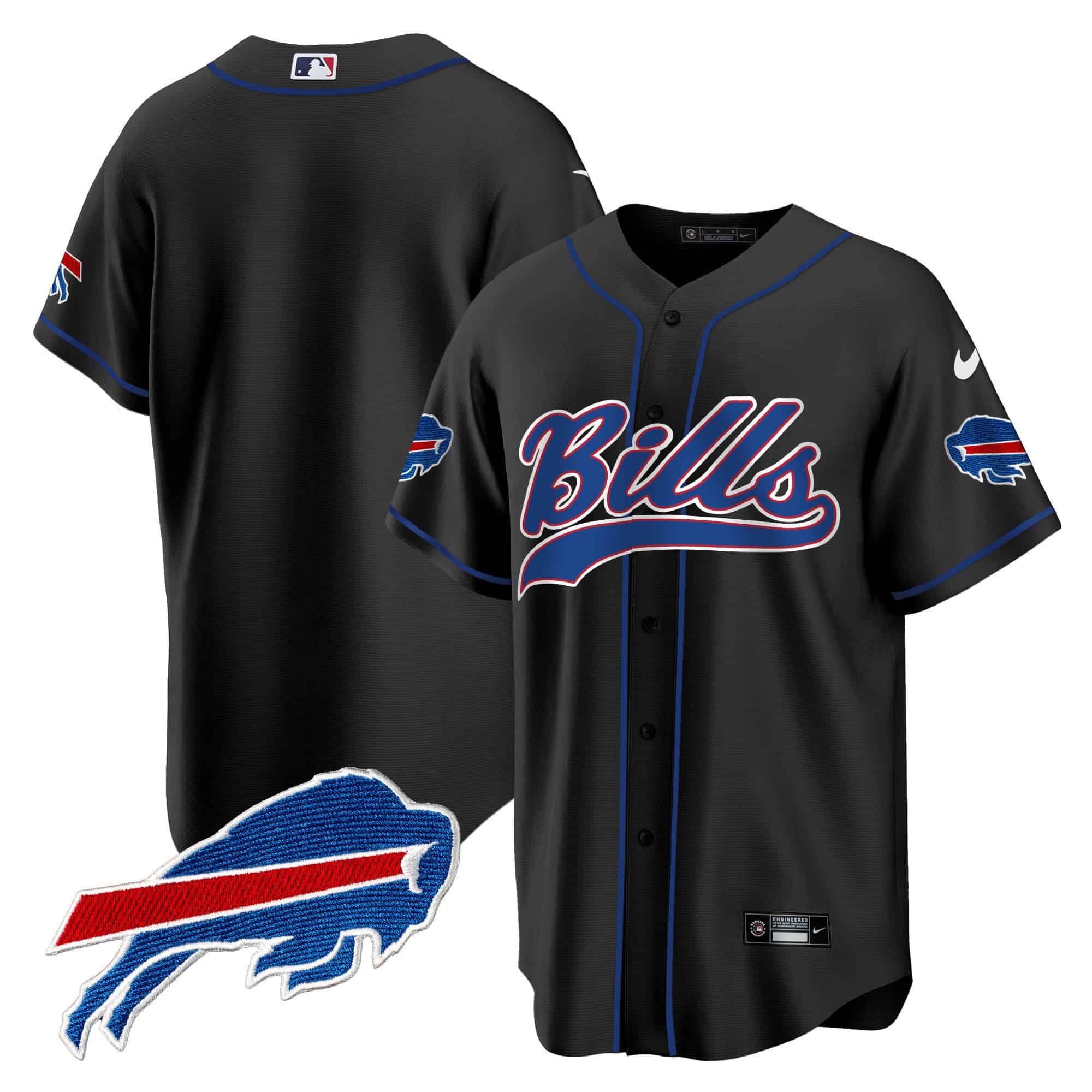 Men Buffalo Bills Blank Black 2024 Nike Baseball Game NFL Jersey->indianapolis colts->NFL Jersey